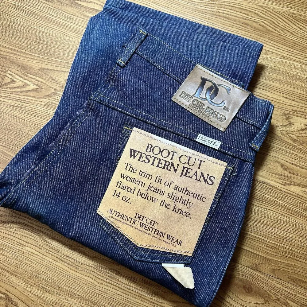 VTG 70s NOS Dee Cee Bootcut Flare Jeans Mens Sz 31x34 Western Cowboy Rodeo USA